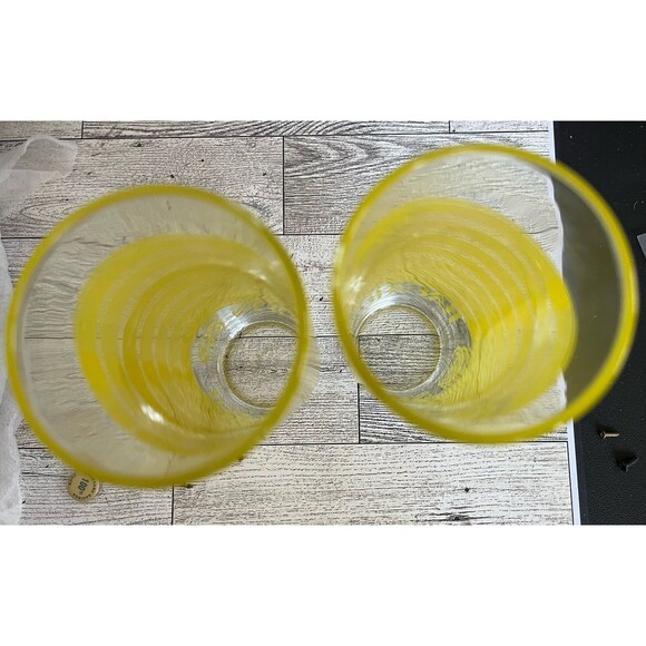 Libbey Bacardi Limon Highball Rum Glasses 7" Tall Yellow 14 oz Set of 2 - Picture 6 of 7